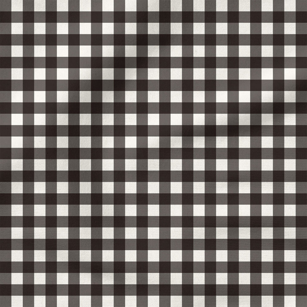 Charlotte Textured Gingham (Black) | Stripes and Shapes Fabric Design | Cate and Rainn